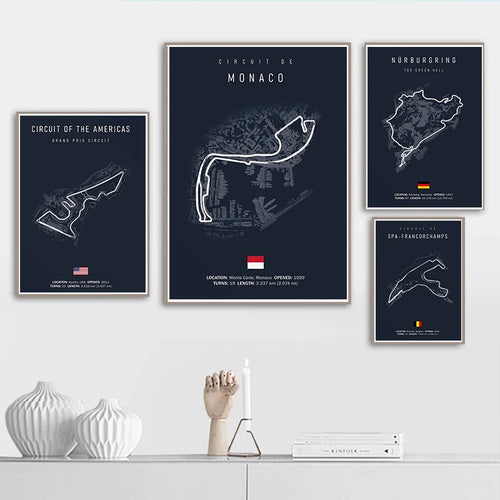 Affiche Premium Circuit  - Course F1